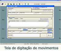 Tela de digita��o de movimentos
